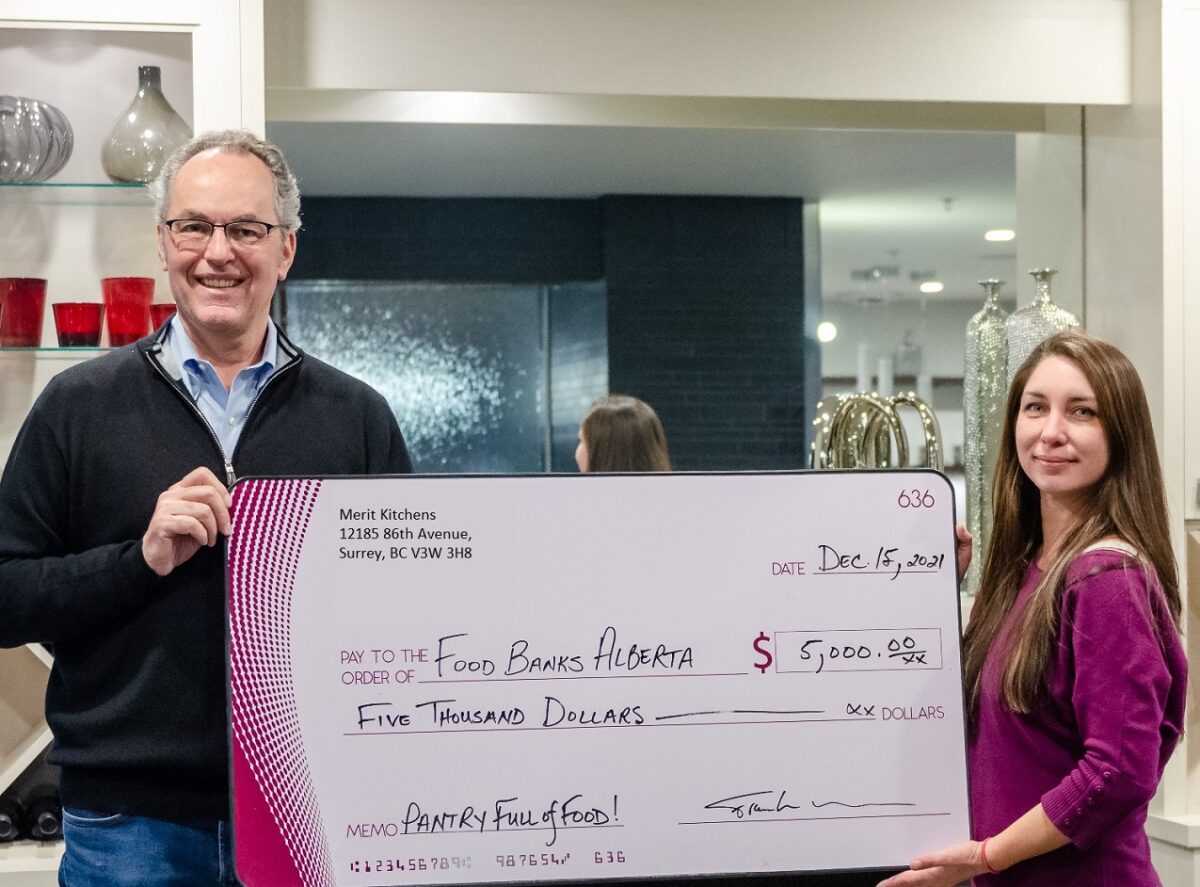 Merit Kitchens Foodbanks Alberta Pantry Full of Food 5k Donation